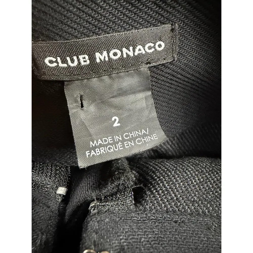 Club Monaco Black High Rise Sailor Shorts Ruffle Gold Buttons Size 2
